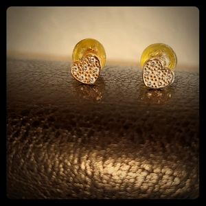 14k Heart Earrings with screw backs